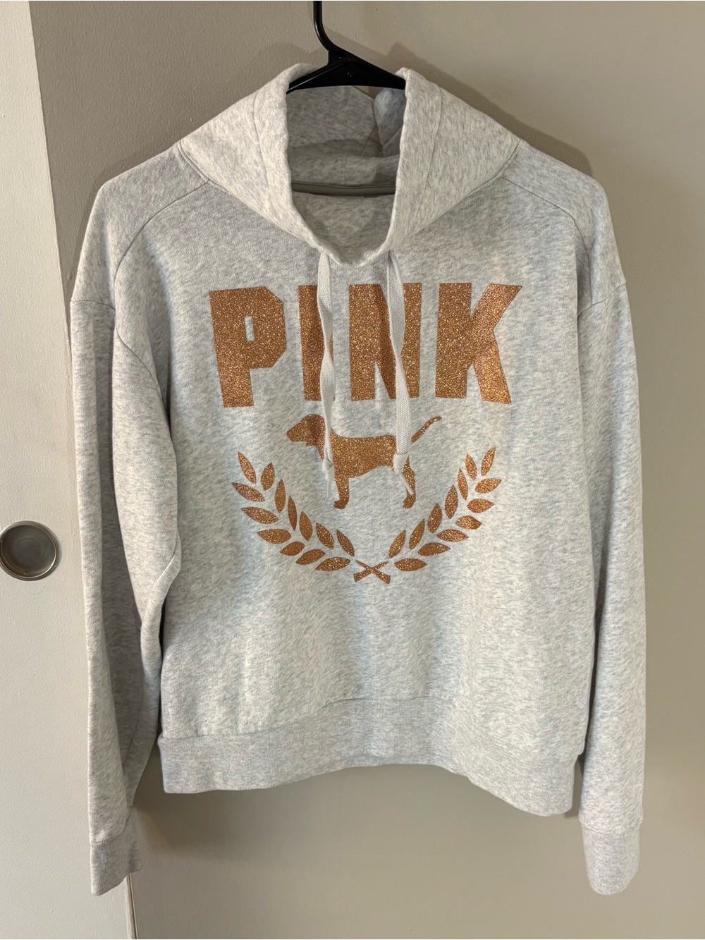 Victoria's Secret PINK Cowl Neck Pullover Sweatshirt Glittery Size Woman’s Small